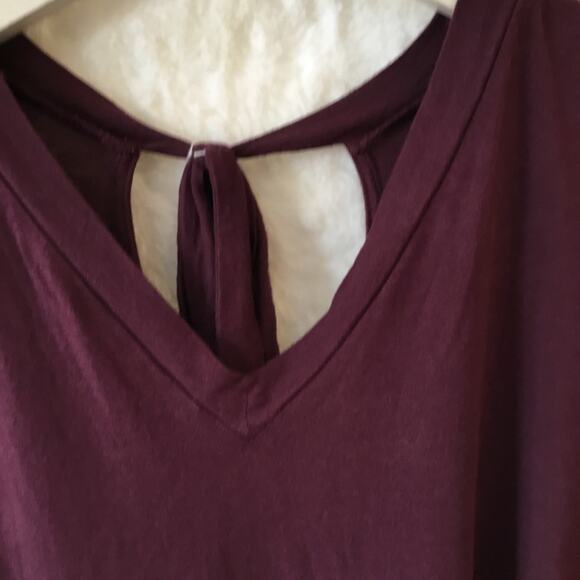 Loft Burgundy V-Neck Long Sleeve Top - Picture 3 of 9